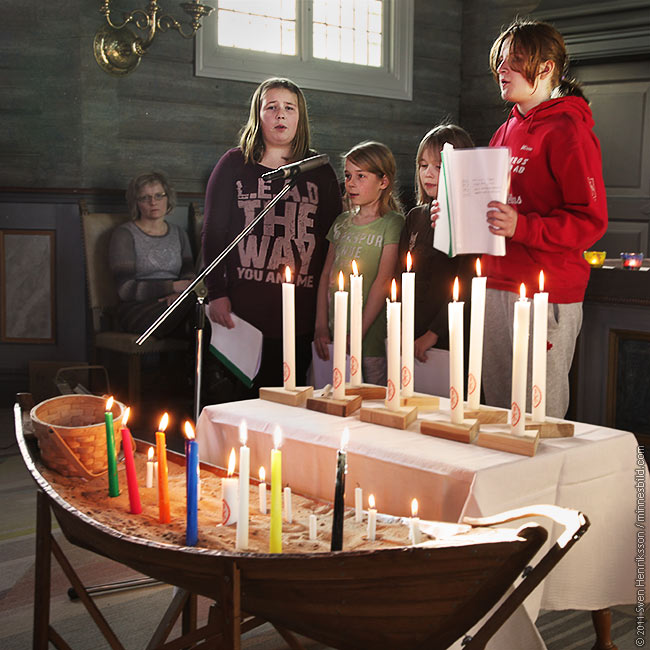 Familjemssa i Lax kyrka Foto: Sven Henriksson / minnesbild.com